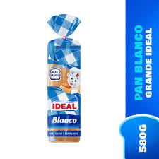 Pan de molde Ideal blanco 580 g (envase azul)